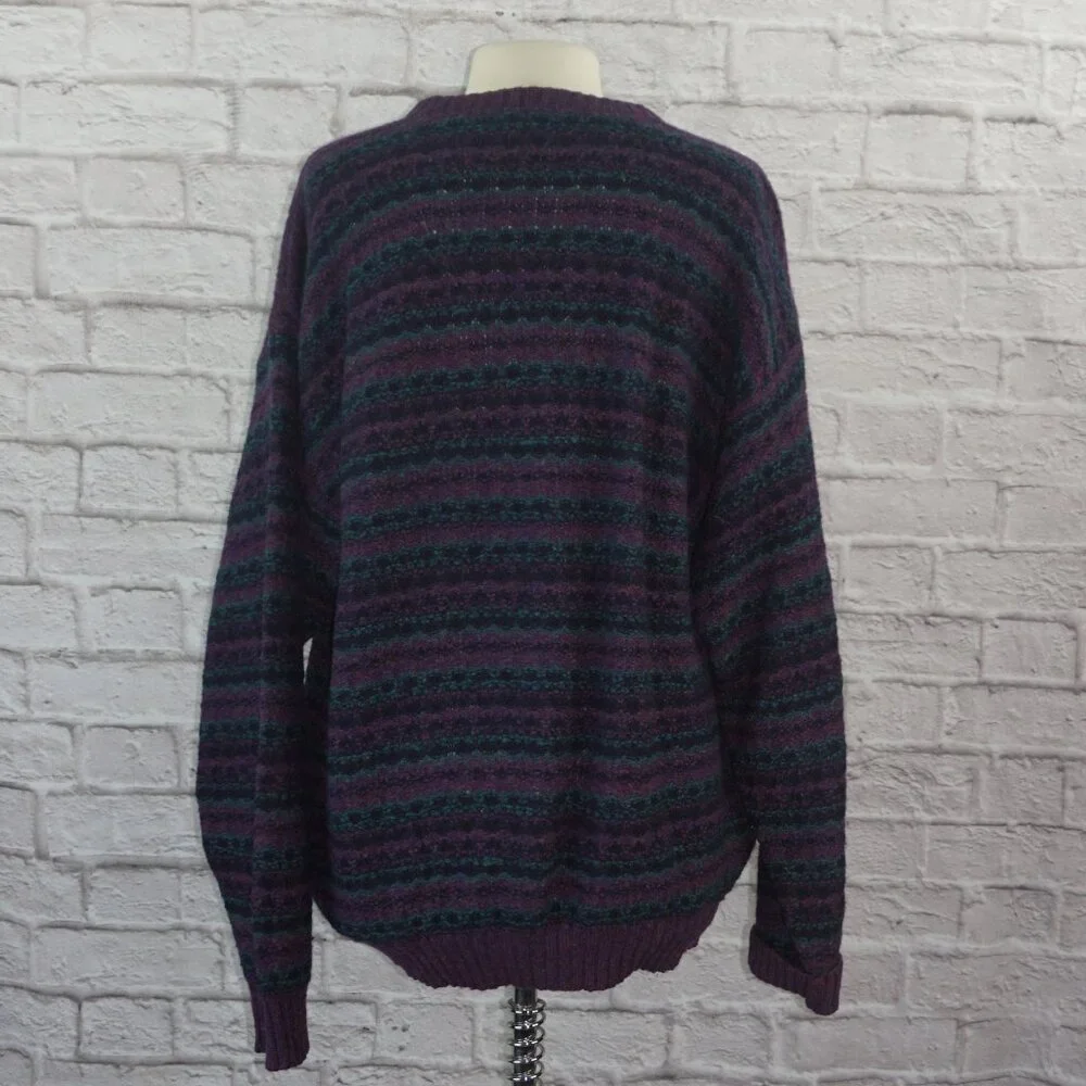 Vintage 90s Oversized Shetland Wool Boyfriend Sweater XL - Picture 2 of 6